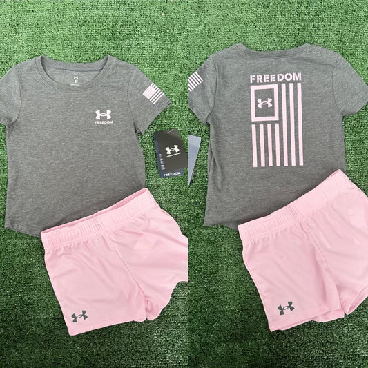 Under Armour Pitch Gray and Pink Freedom Set