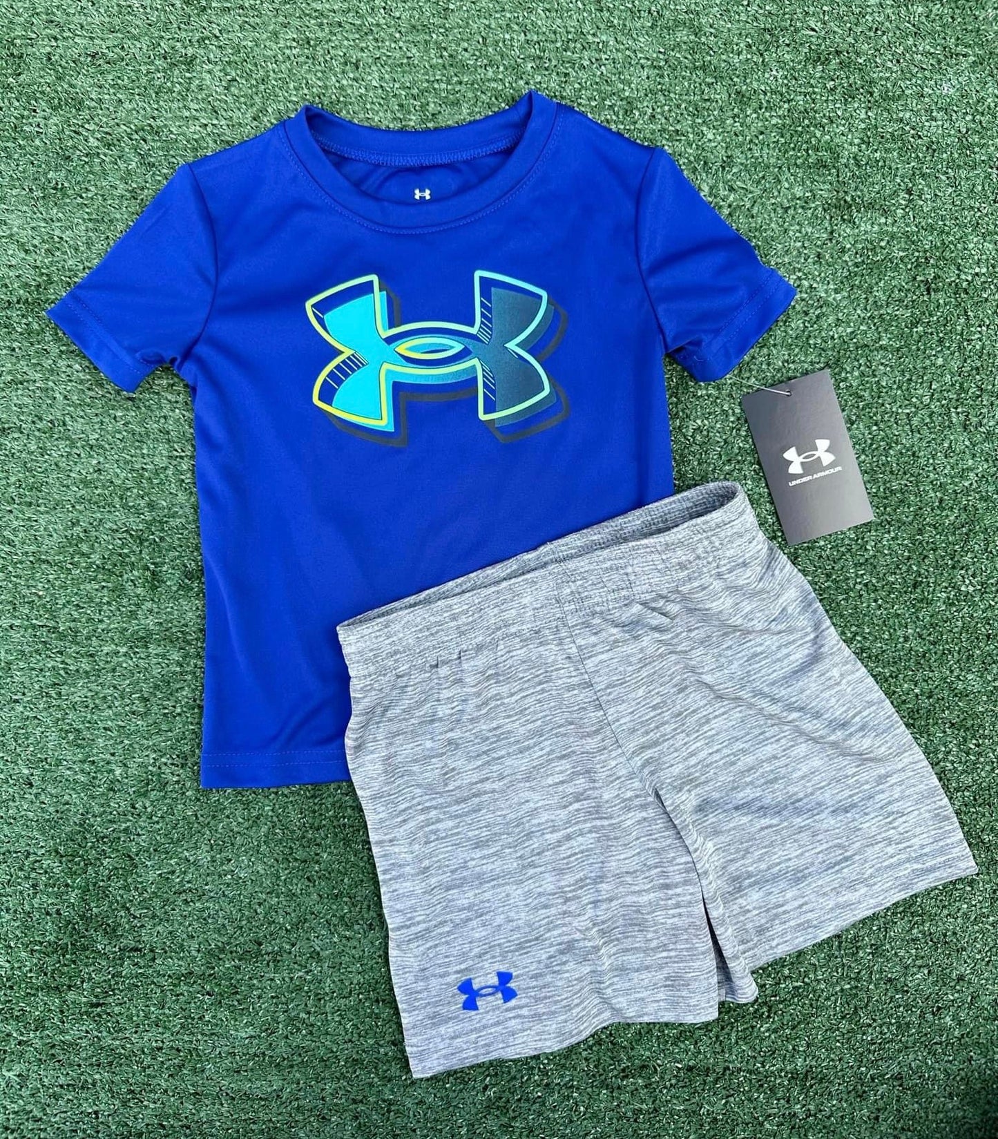 Royal with Lime Logo Short Set-Under Armour