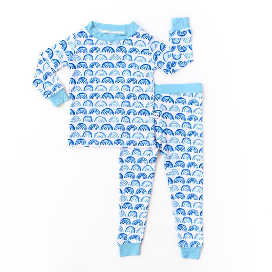 Blue Rainbows 2 Piece toddler/kids Bamboo Viscose Pajama Set