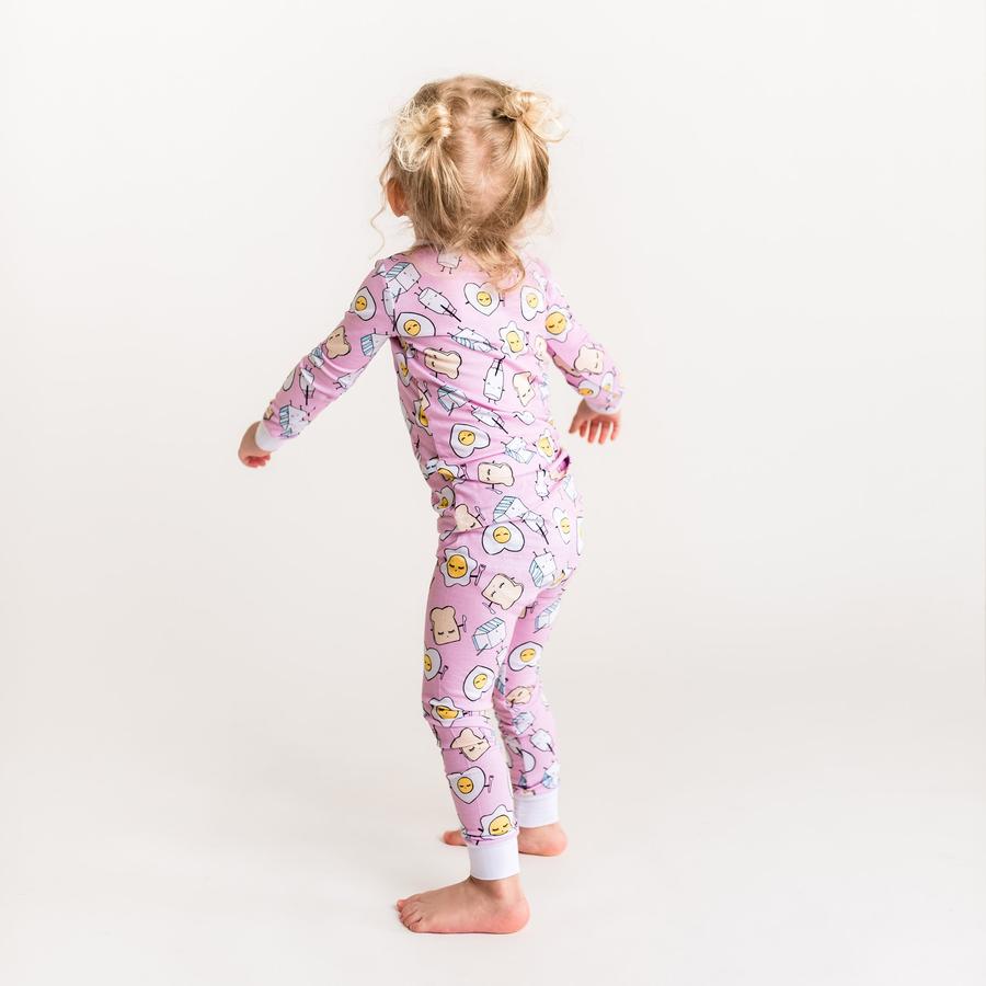 Pink Breakfast Buddies 2 Piece toddler/kids Bamboo Viscose Pajama Set