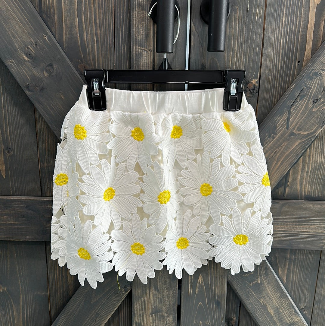 Daisy Floral Crochet Skirt