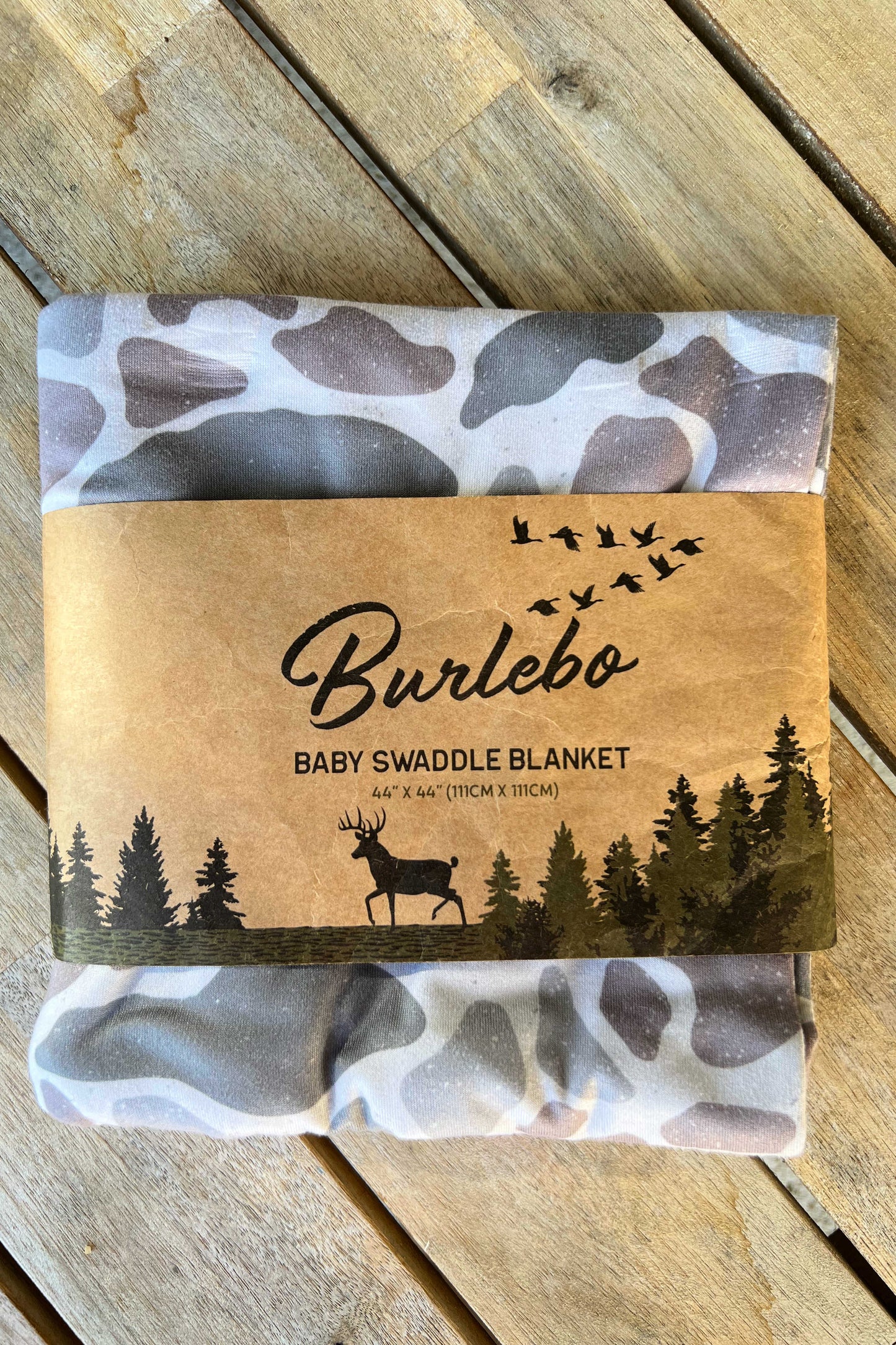 Burlebo Classic Deer Camo 44” Swaddle Blanket