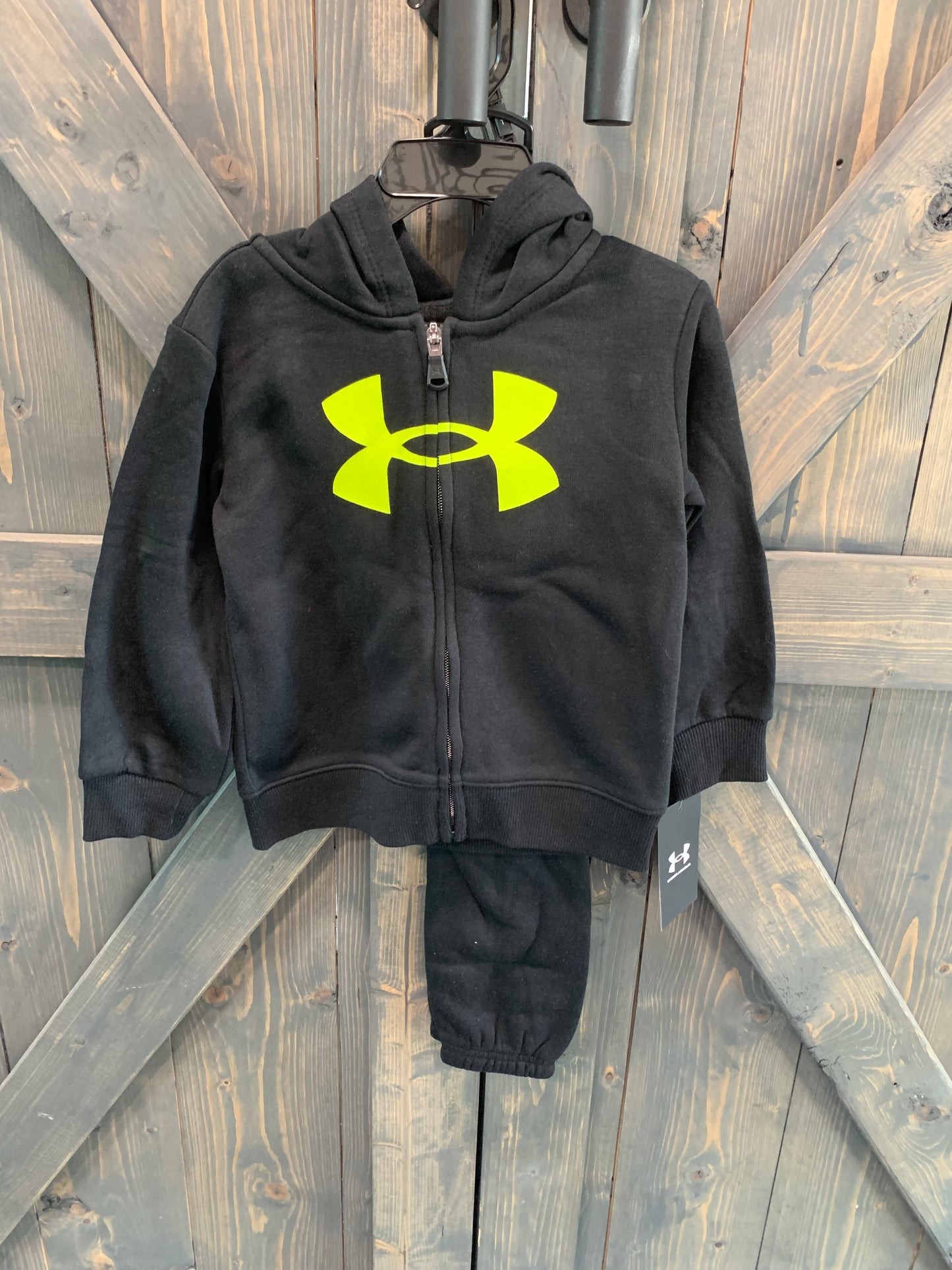 Black and Lime Green Sweat Set Under Armour
