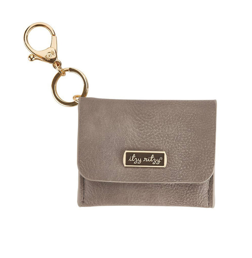 Taupe Itzy Mini Wallet & Card Holder Keychain