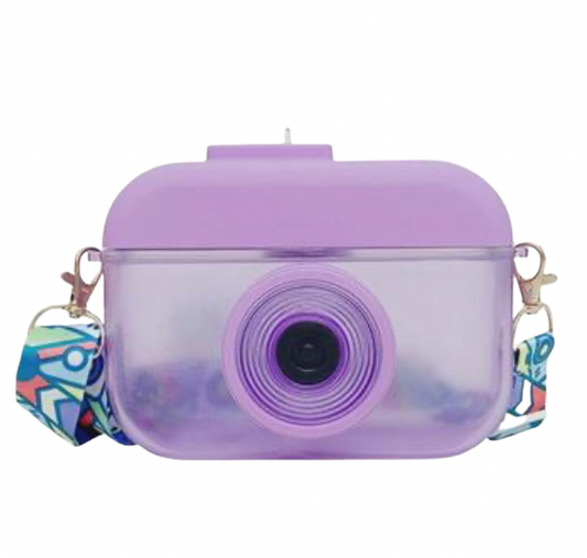 Camera Drink Cup with Strap-Purple