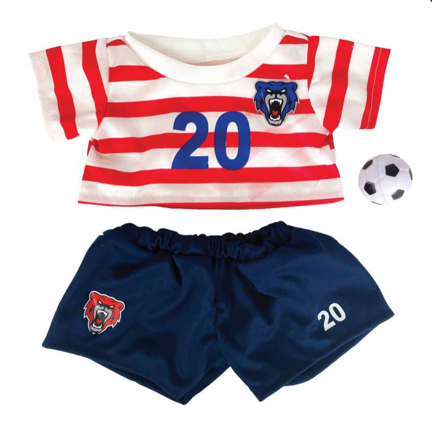 16" Red Soccer Outfit (The Bear Factory)